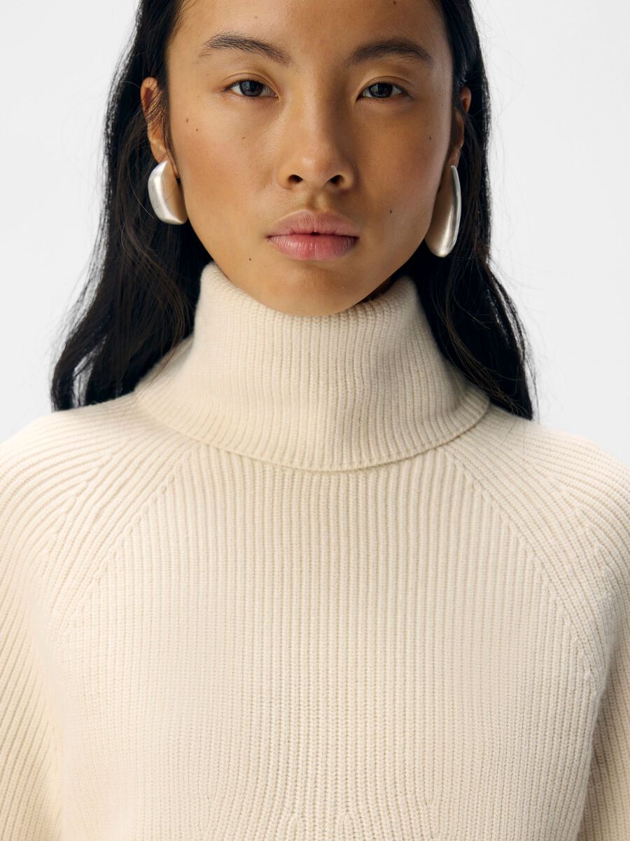Product carousel image - ROLL NECK PULLOVER, White Sand | 3