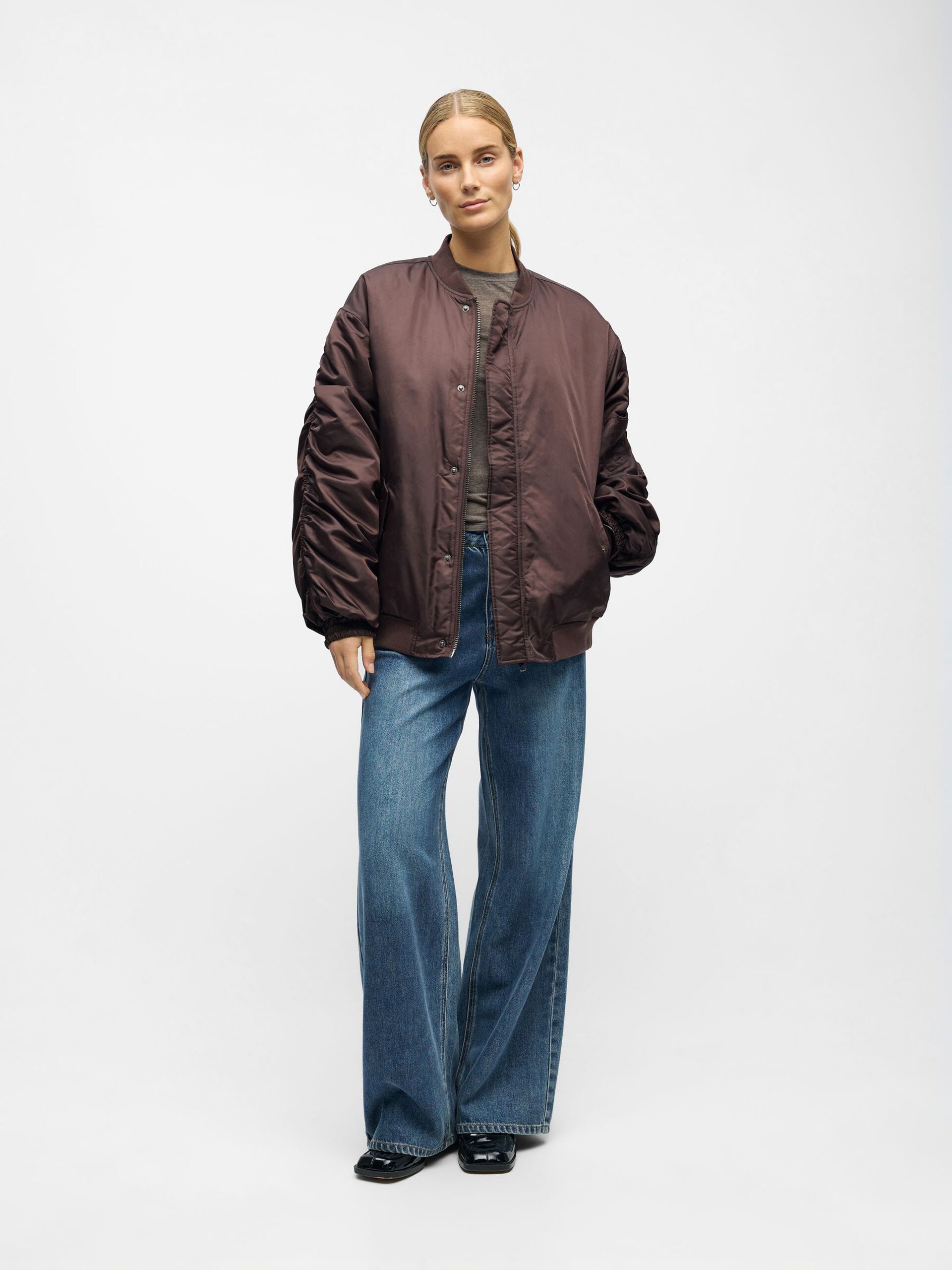 Carousel image - OVERSIZE BOMBERJACKE, Seal Brown | 4