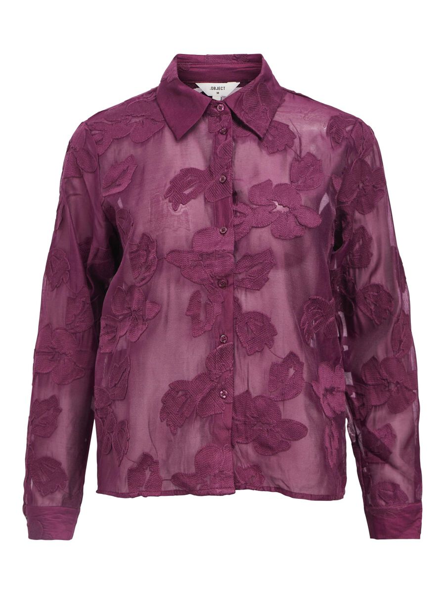 Carousel image - TRANSPARENT CHEMISE, Mauve Wine | 1