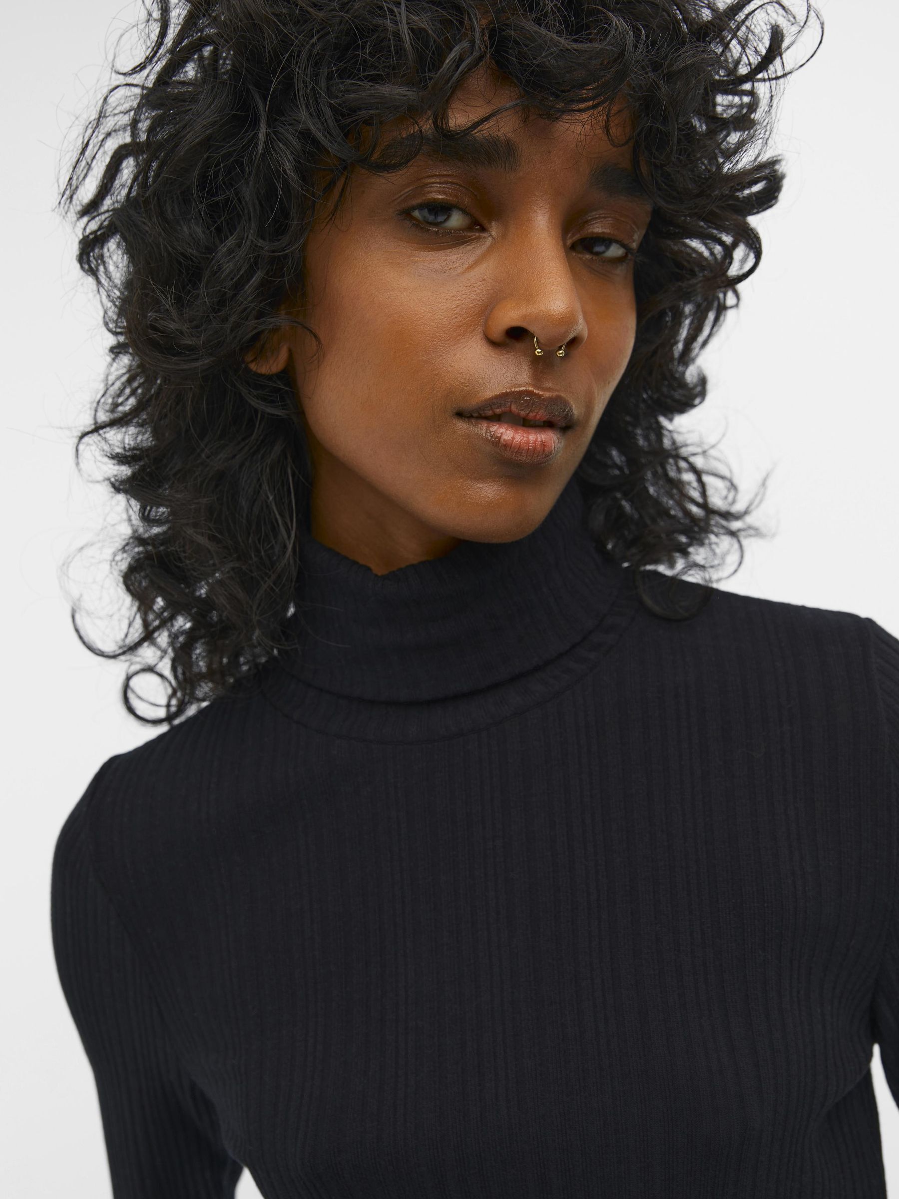 Roll neck black jumper womens outlet