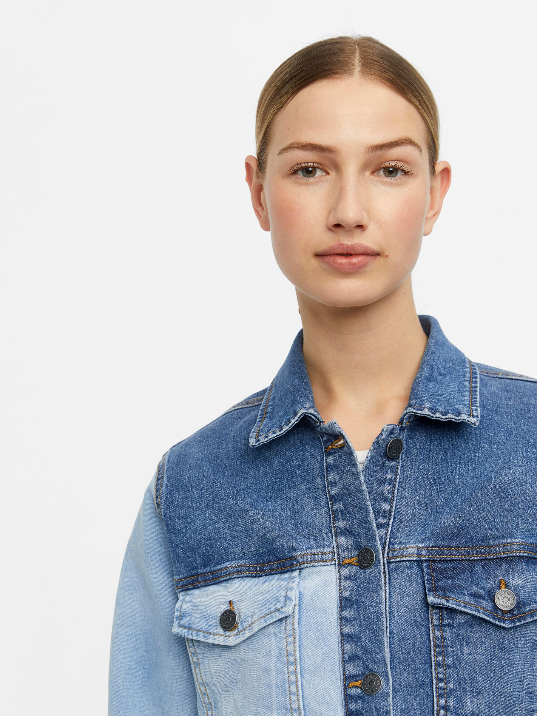 Medium blue denim jacket clearance