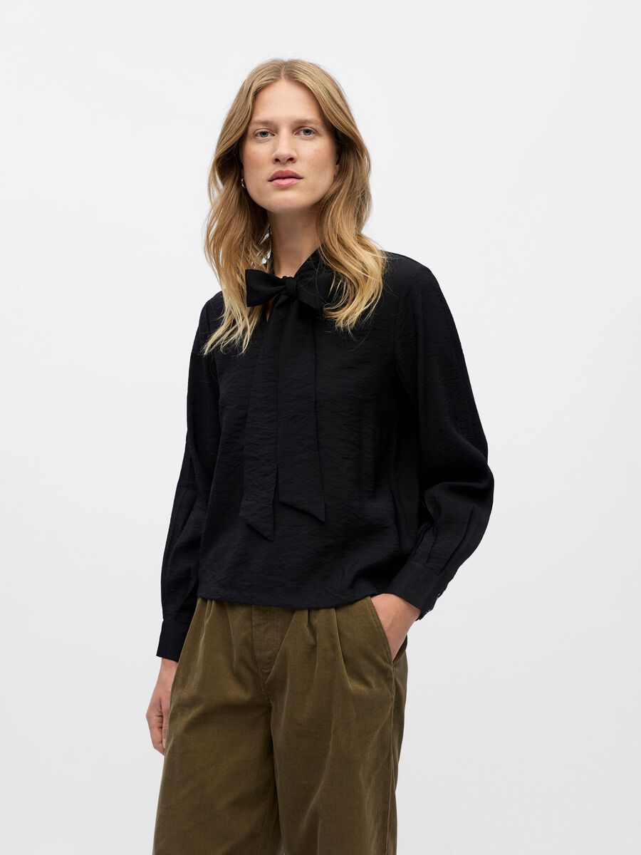 Carousel image - PUSSY BOW BLOUSE, Black | 2