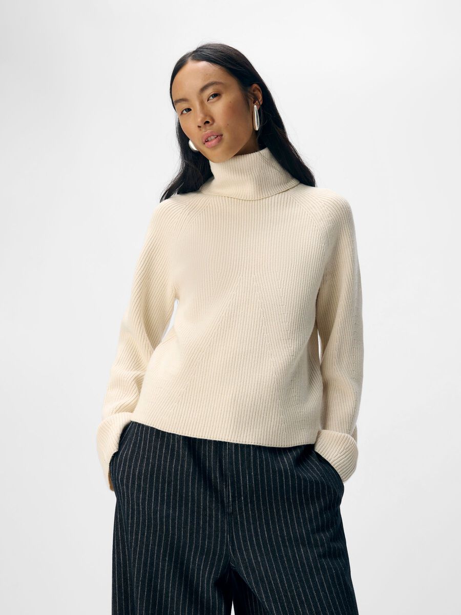 Product carousel image - ROLL NECK PULLOVER, White Sand | 4