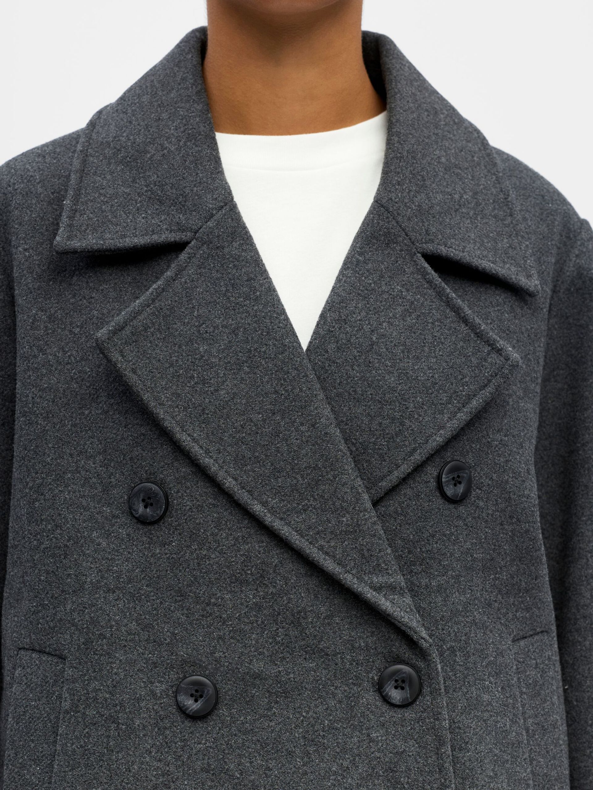 Carousel image - OBJKEILY SHORT JACKET, Dark Grey Melange | 5