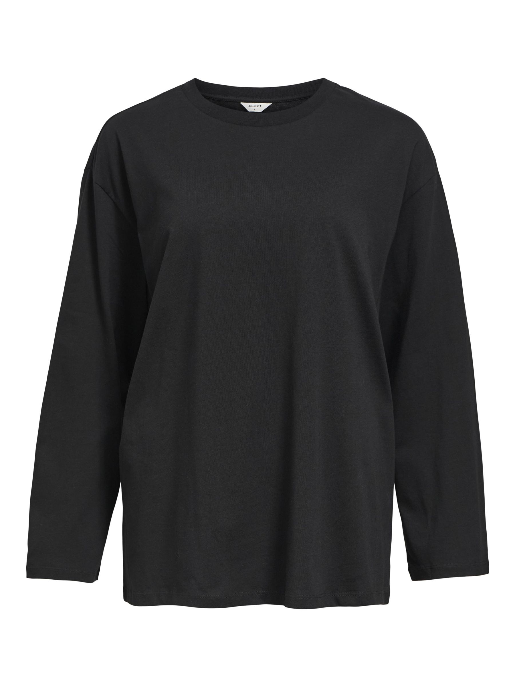 OVERSIZED T SHIRT MET LANGE MOUWEN Zwart .OBJECT CI Nederland
