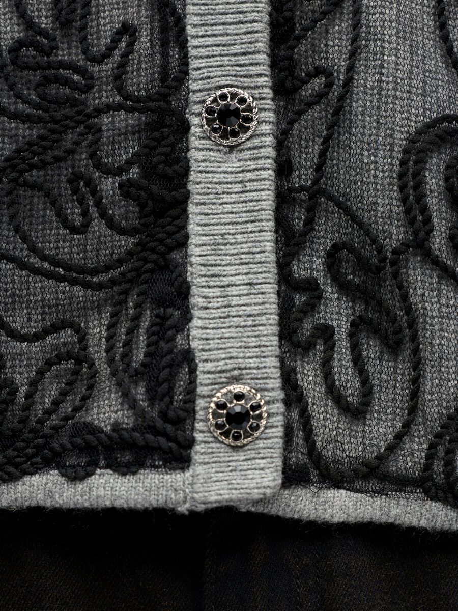 Product carousel image - KNITTED CARDIGAN, Light Grey Melange | 3