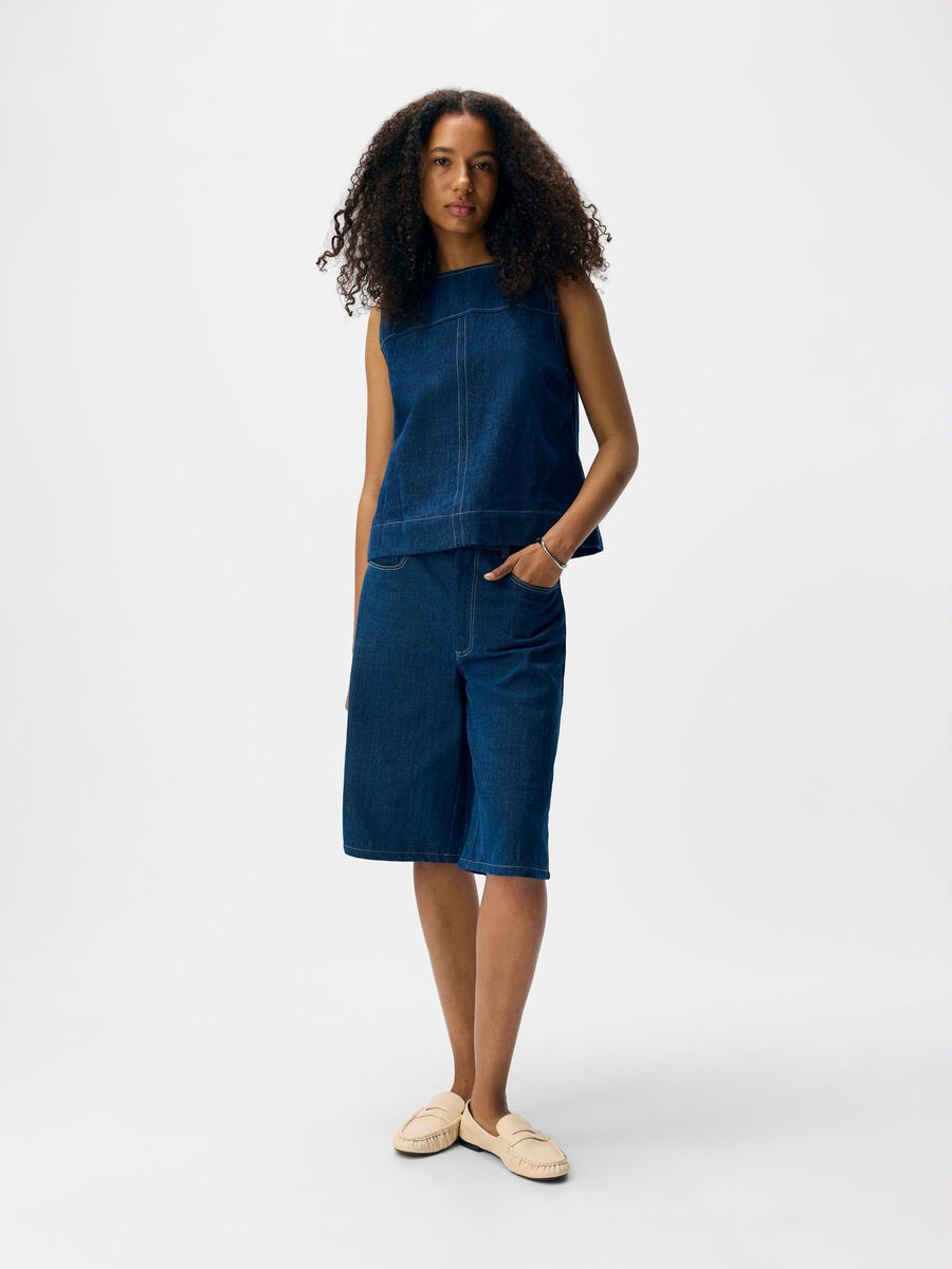 Product carousel image - DENIM TOP, Dark Medium Blue Denim | 6