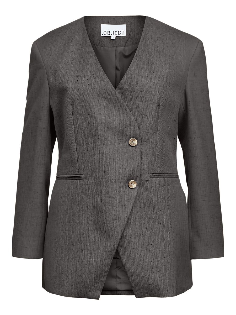 OBJECT DOUBLE-BREASTED BLAZER, Dark Grey Melange, highres - 23048006_DarkGreyMelange_001.jpg