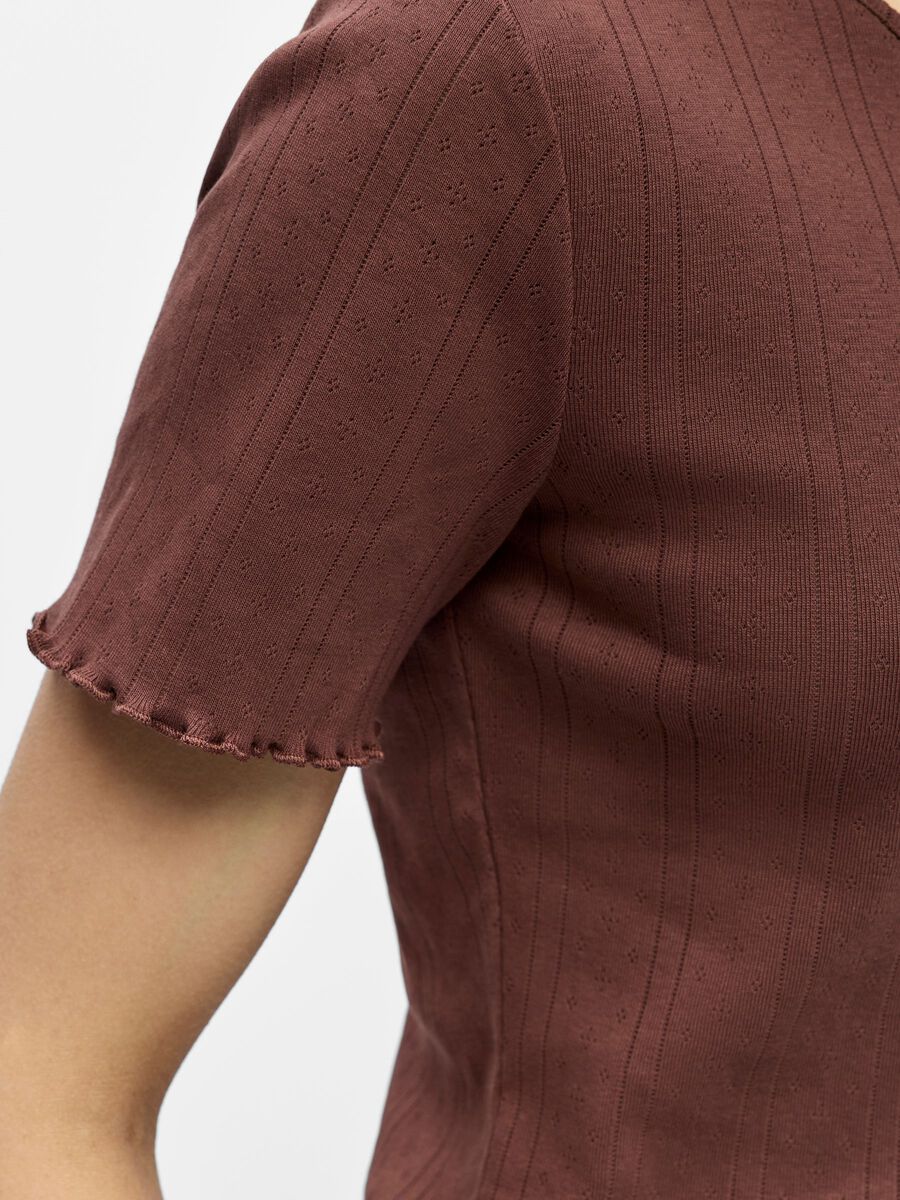 Carousel image - RONDE HALS TOP, Seal Brown | 5