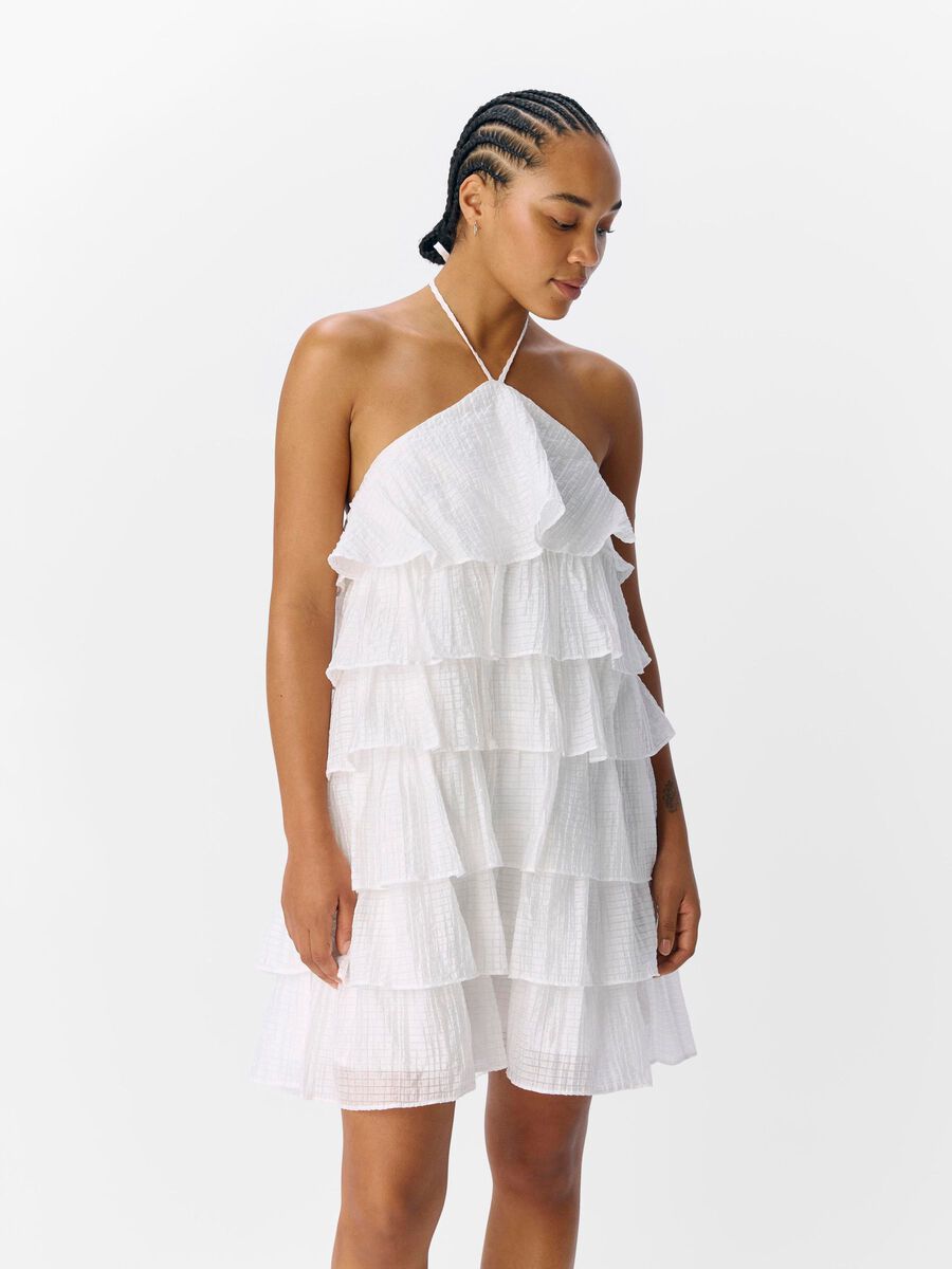 OBJECT HALTER-NECK MINI DRESS, White, highres - 23047193_White_003.jpg