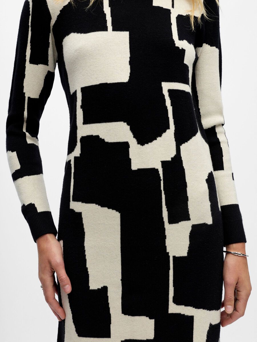 Product carousel image - OBJRAY KNITTED DRESS, Black | 2