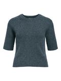 Product image thumbnail - RIBBED KNITTED TOP, Dark Grey Melange | 1