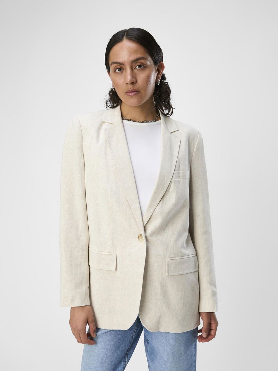 OBJECT LINEN BLEND BLAZER, Sandshell, highres - 23042203_Sandshell_003.jpg