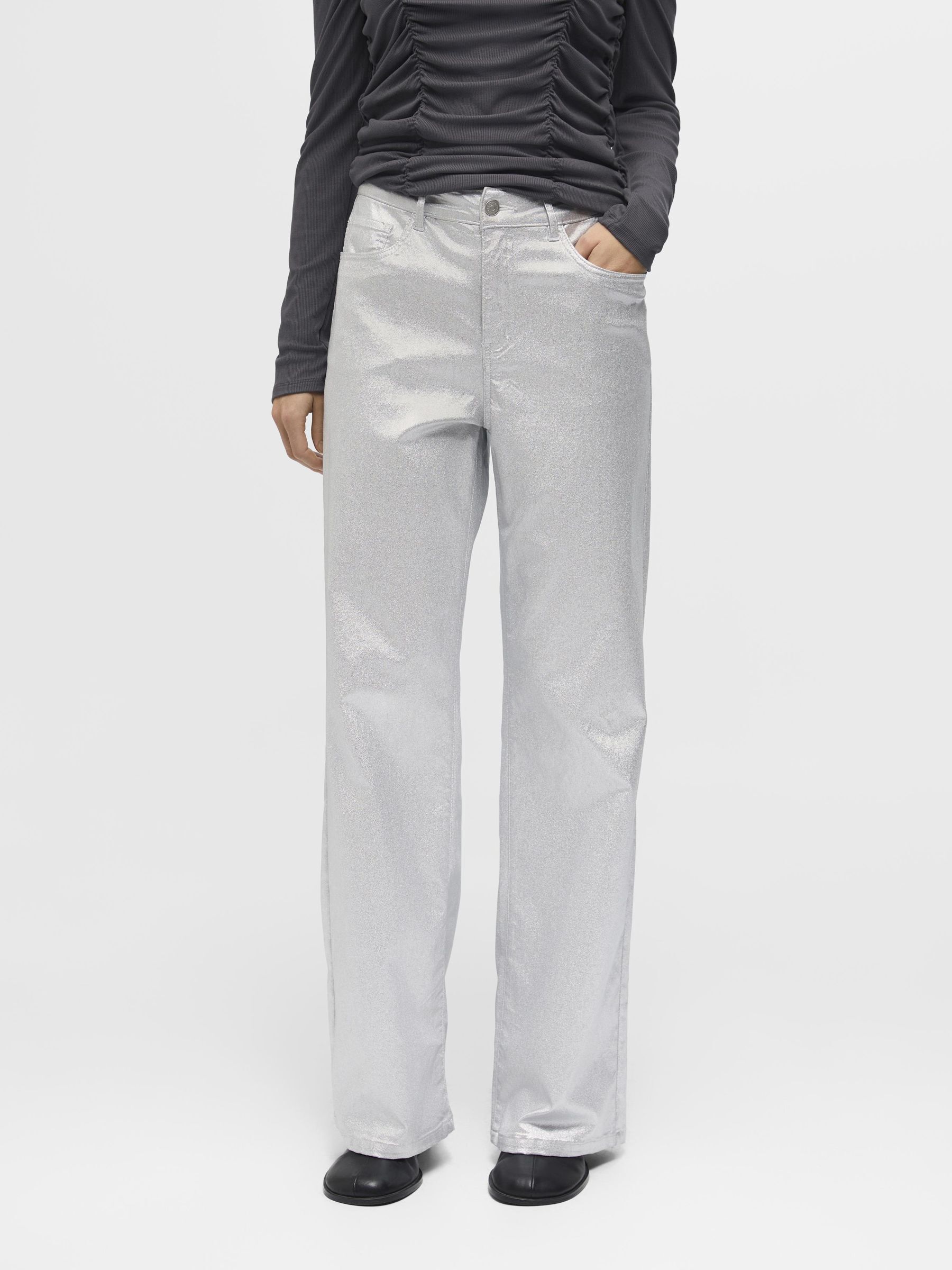 SHINY FLARED JEANS