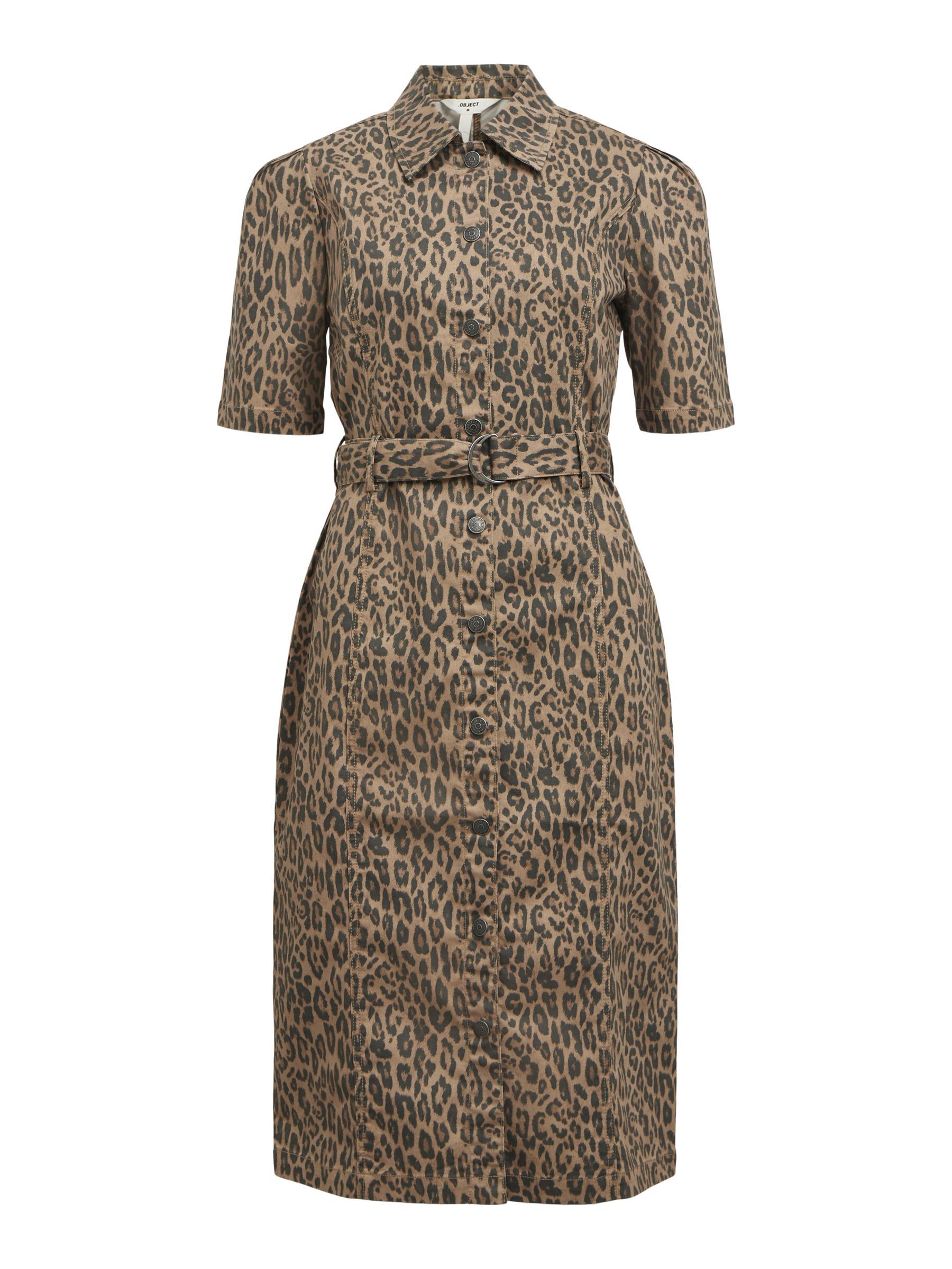 LEOPARD PRINT DENIM DRESS