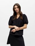Product image thumbnail - PUFF SLEEVED TOP, Black | 2