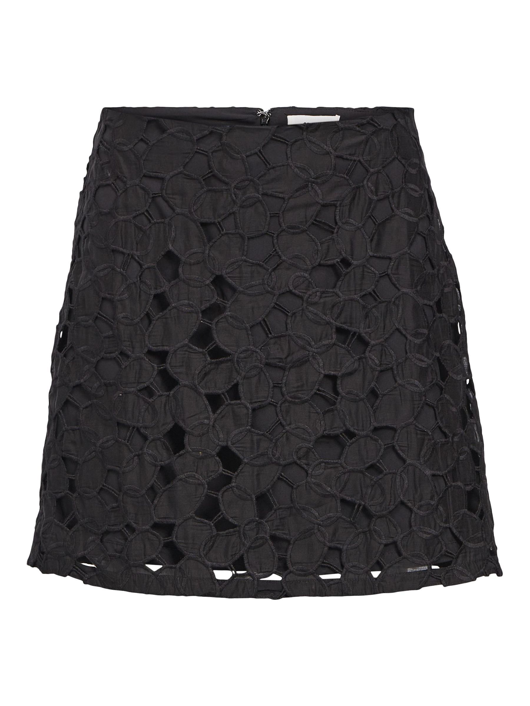 BRODERIE ANGLAISE MINI SKIRT Black .OBJECT CI UK