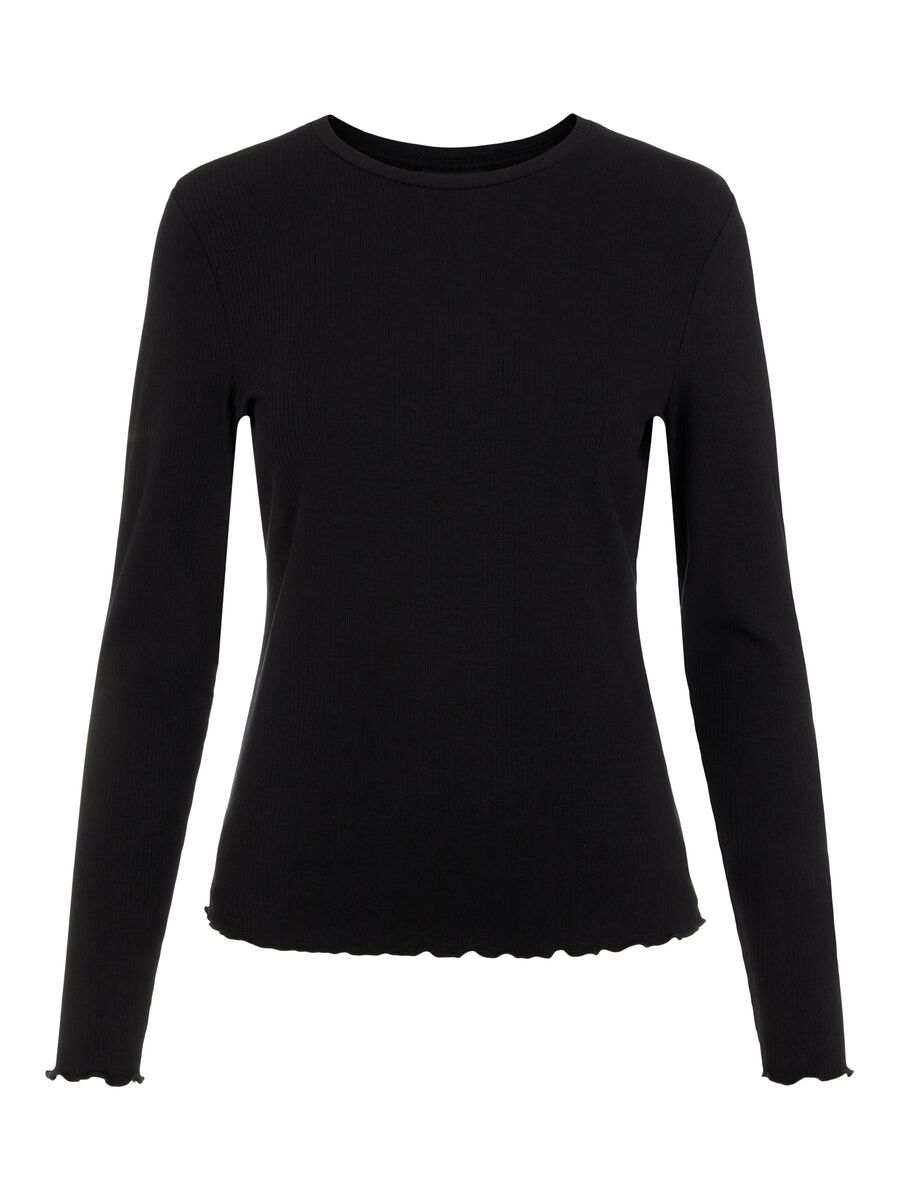 Object Collectors Item RIBBED LONG SLEEVED TOP, Black, highres - 23034456_Black_001.jpg