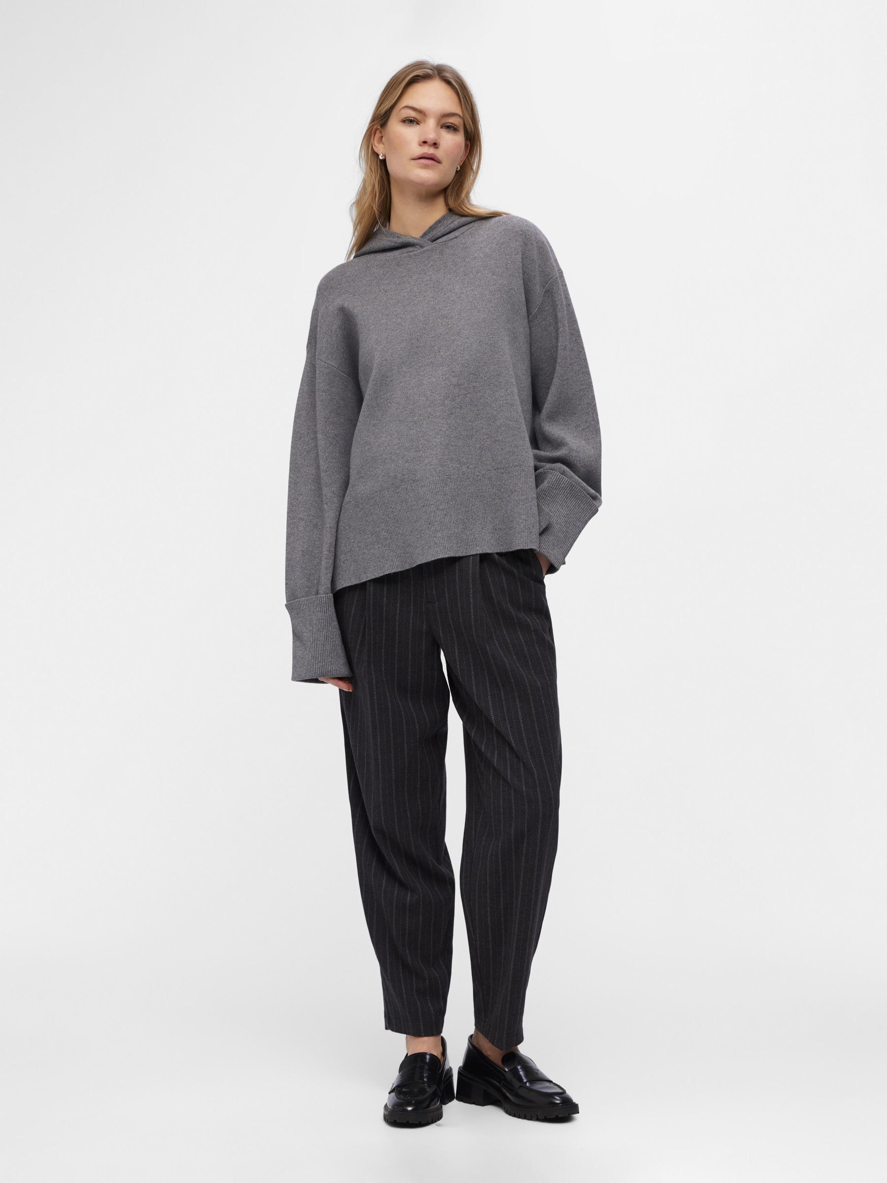 Grey store knitted hoodie