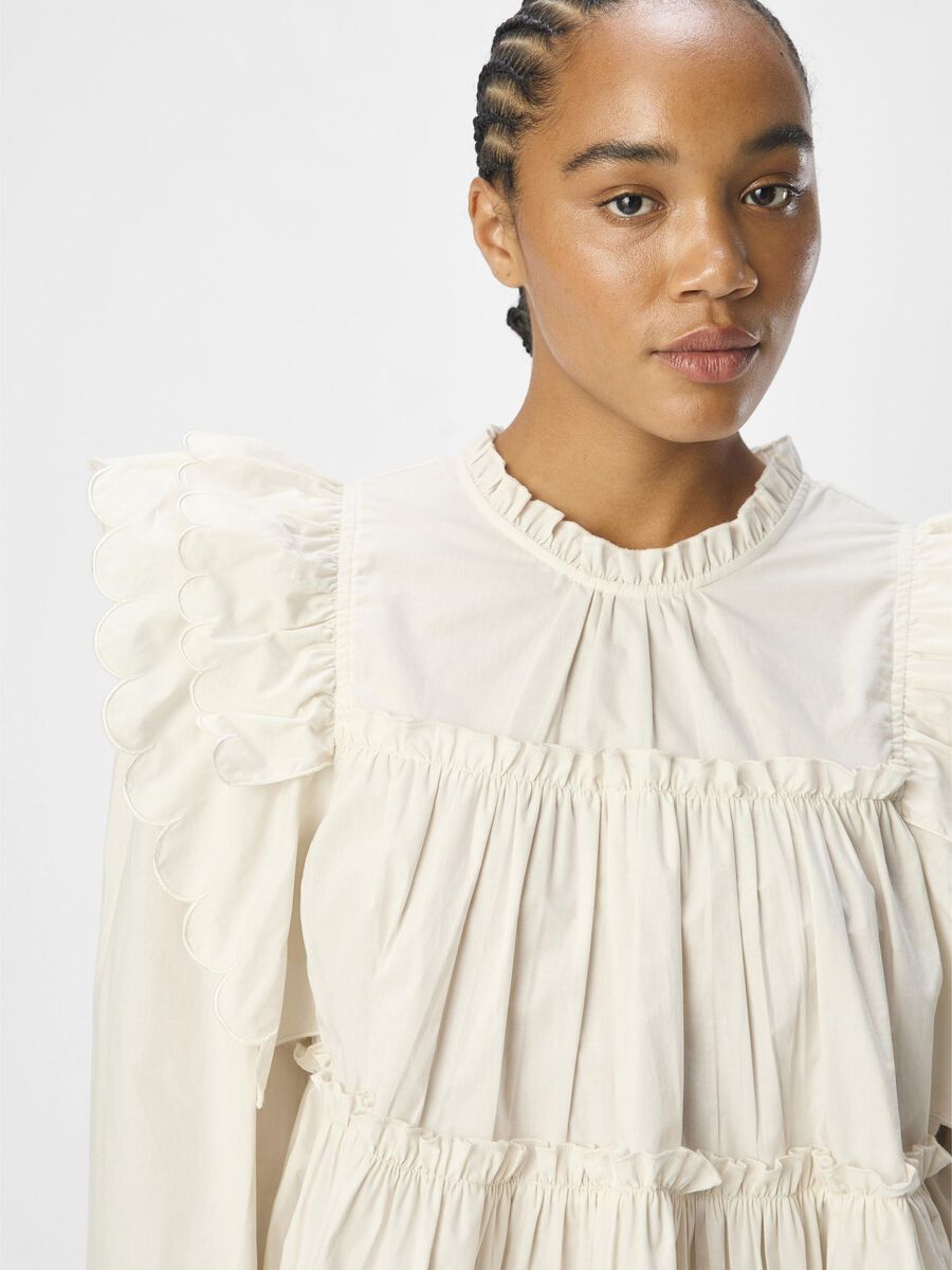 Carousel image - OBJHOPE TOP MET LANGE MOUWEN, White Sand | 5