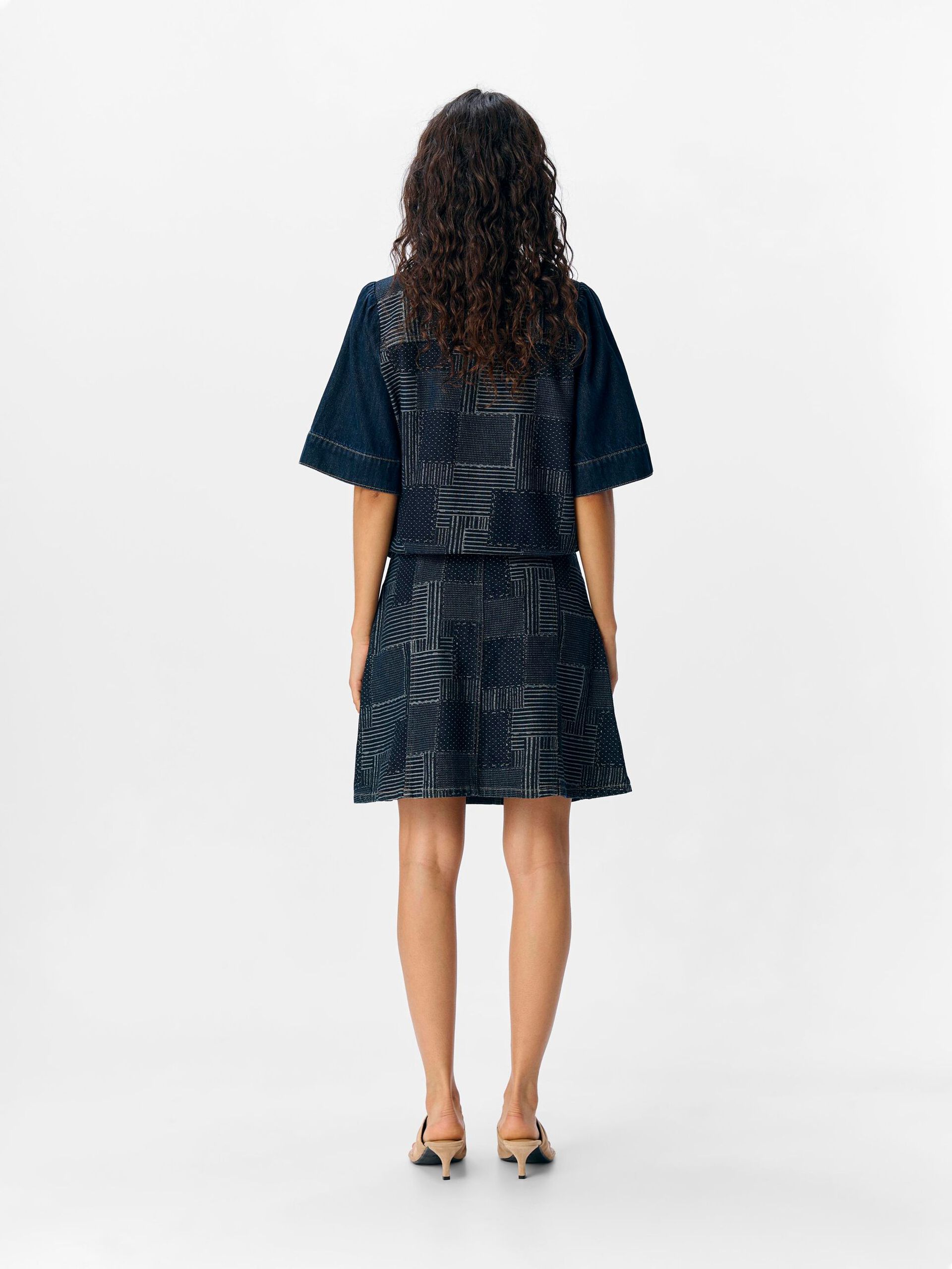 Carousel image - DENIM MINI SKIRT, Dark Blue Denim | 3