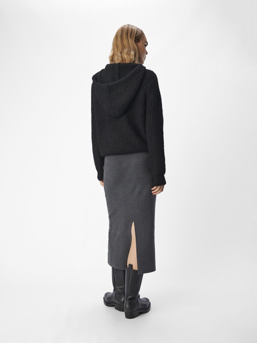 OBJECT KNITTED HOODIE, Black, highres - 23045920_Black_004.jpg