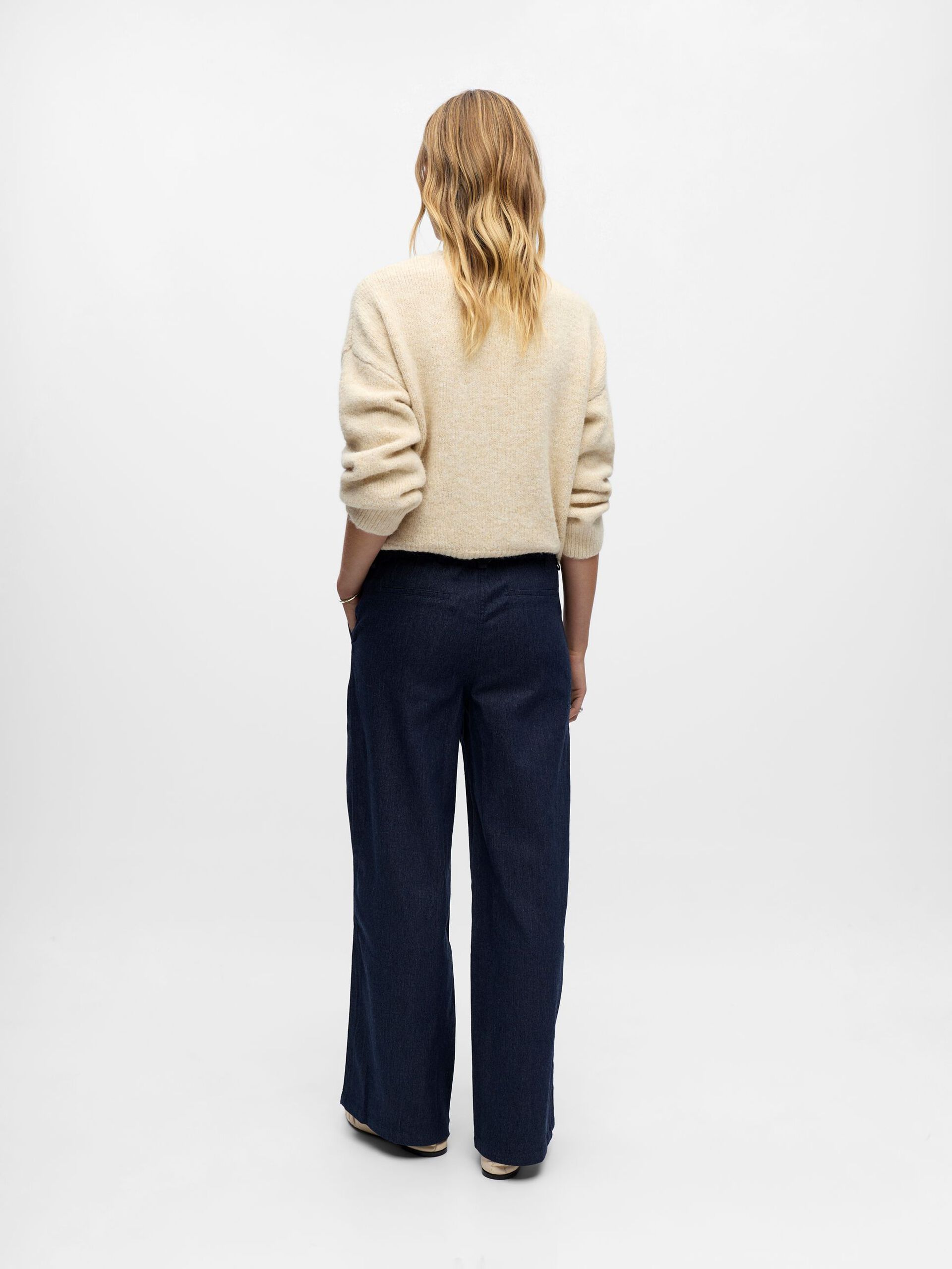 Carousel image - EN DENIM PANTALON À JAMBE AMPLE, Dark Blue Denim | 3