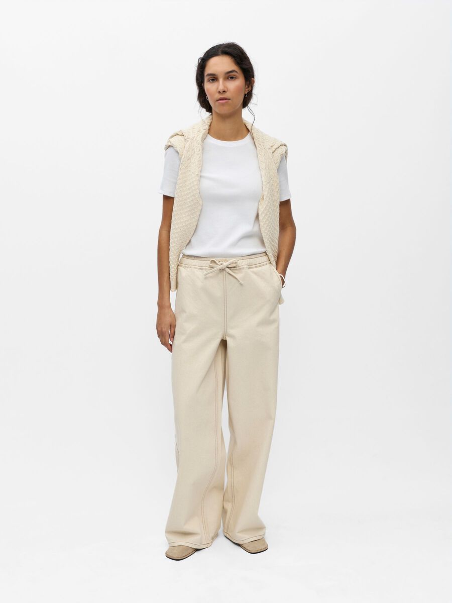 Carousel image - WIDE-LEG KORDELZUG HOSE, Birch | 4