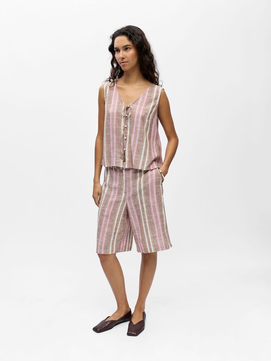 Carousel image - V-NECK TIE TOP, Seal Brown | 5