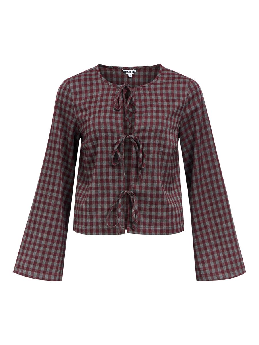 Carousel image - CHECKERED TOP, Mauve Wine | 1