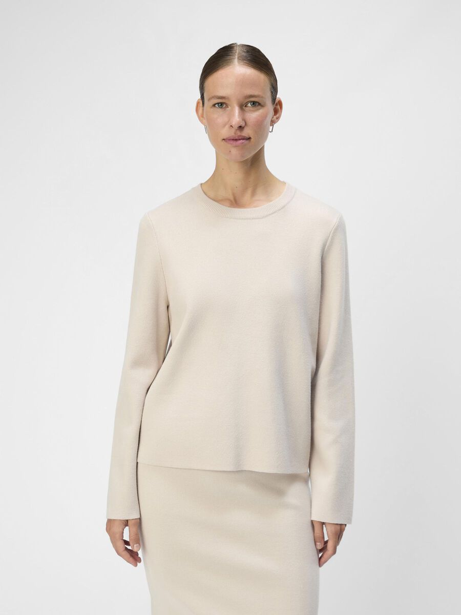 OBJECT LONG SLEEVED KNITTED PULLOVER, Silver Gray, highres - 23043511_SilverGray_003.jpg