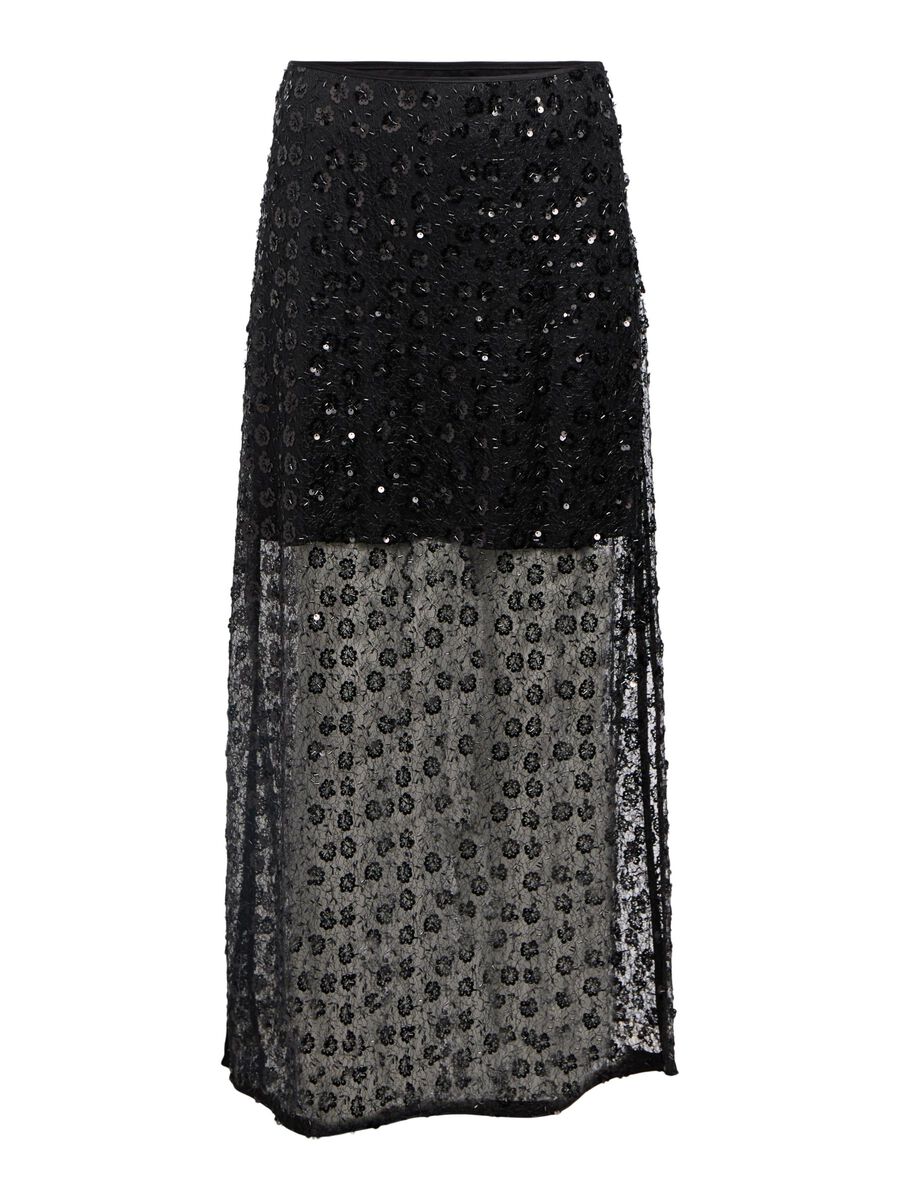 Product carousel image - DETAILED MAXI SKIRT, Black | 2