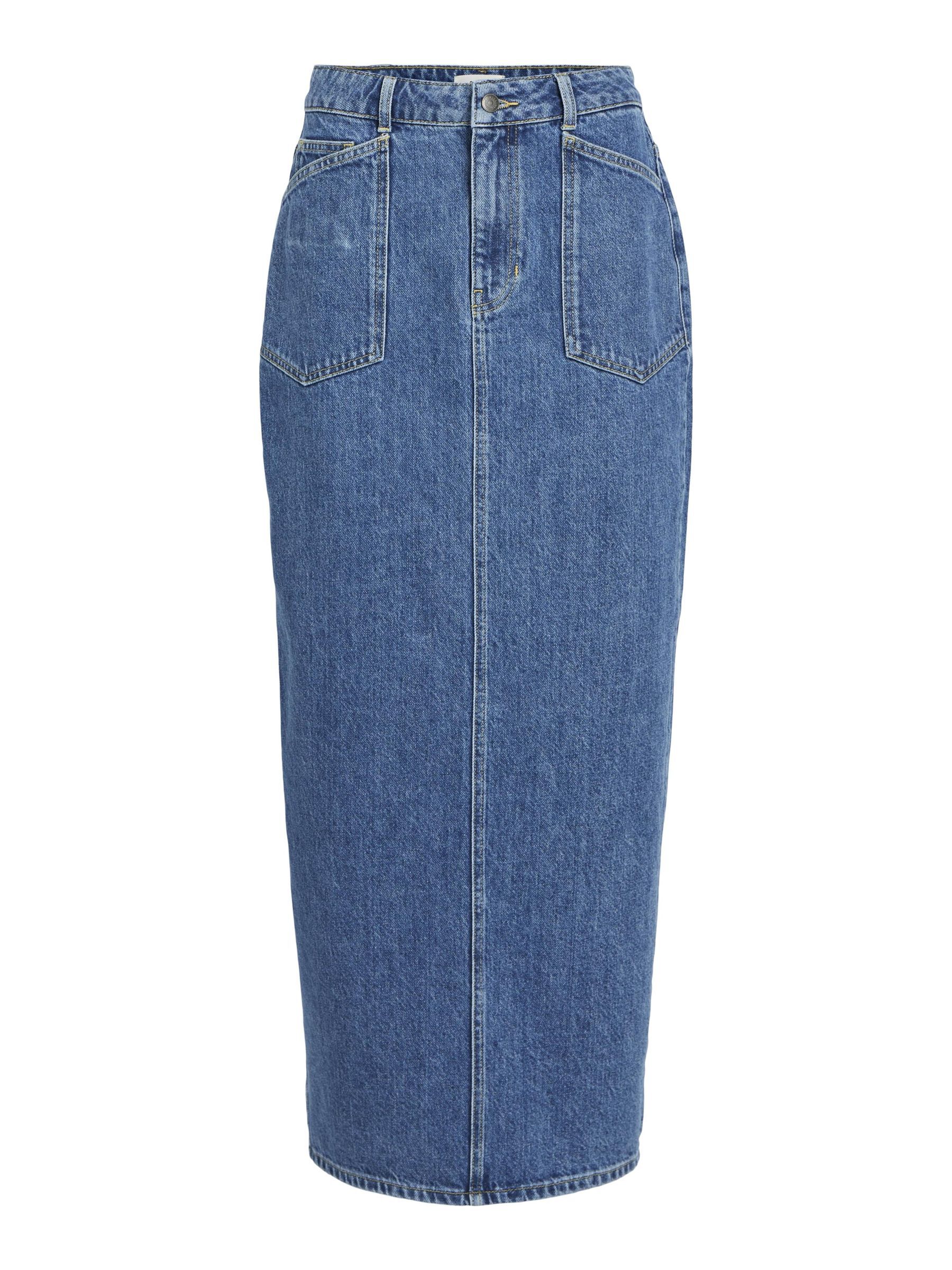 Designer denim pencil skirt hot sale