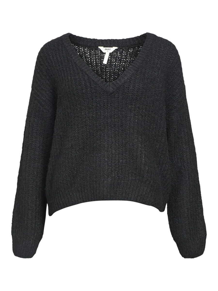 OBJECT V-AUSSCHNITT STRICKPULLOVER, Black, highres - 23045921_Black_001.jpg