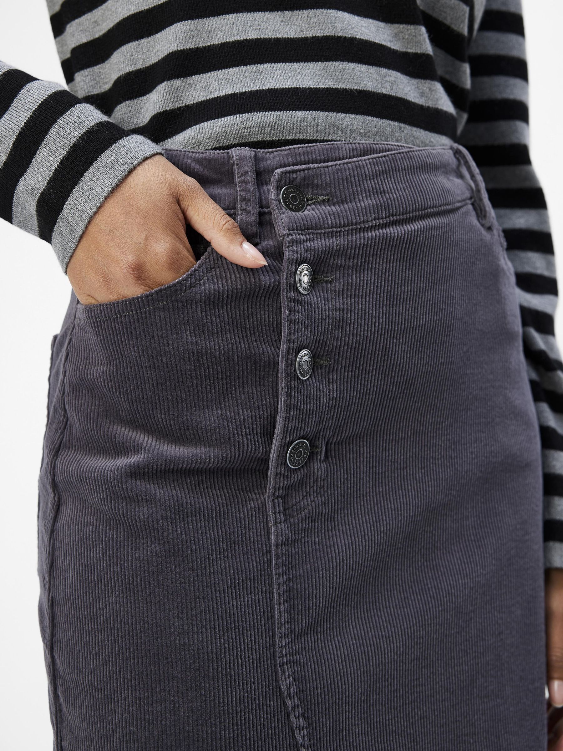 CORDUROY MAXI SKIRT Grey .OBJECT CI UK