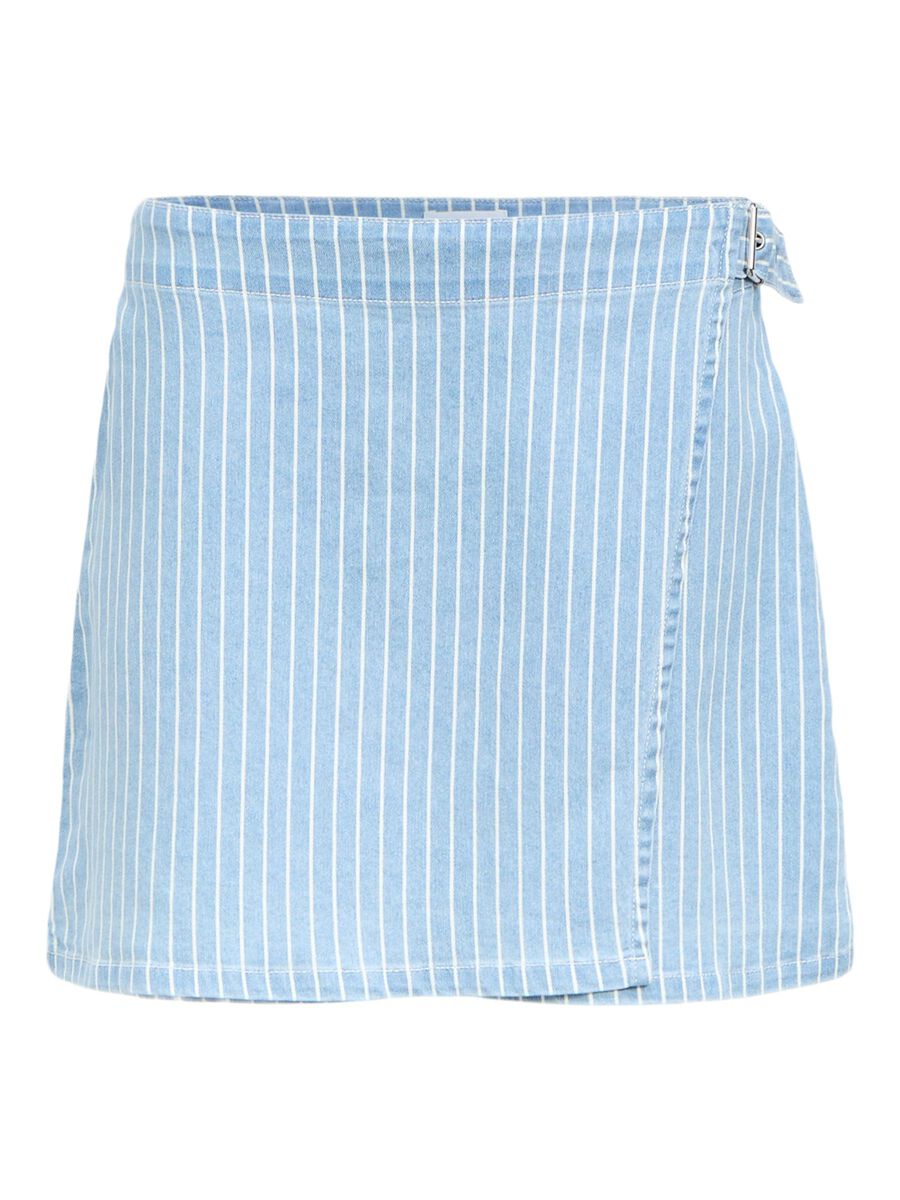 Product carousel image - DENIM WRAP MINI SKIRT, Light Blue Denim | 2