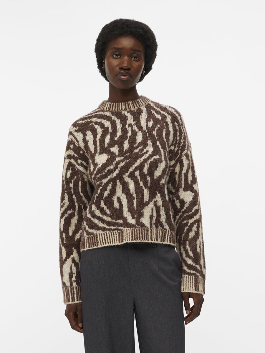 Object Collectors Item ANIMAL PRINT PULLOVER, Bitter Chocolate, highres - 23042941_BitterChocolate_1064843_003.jpg