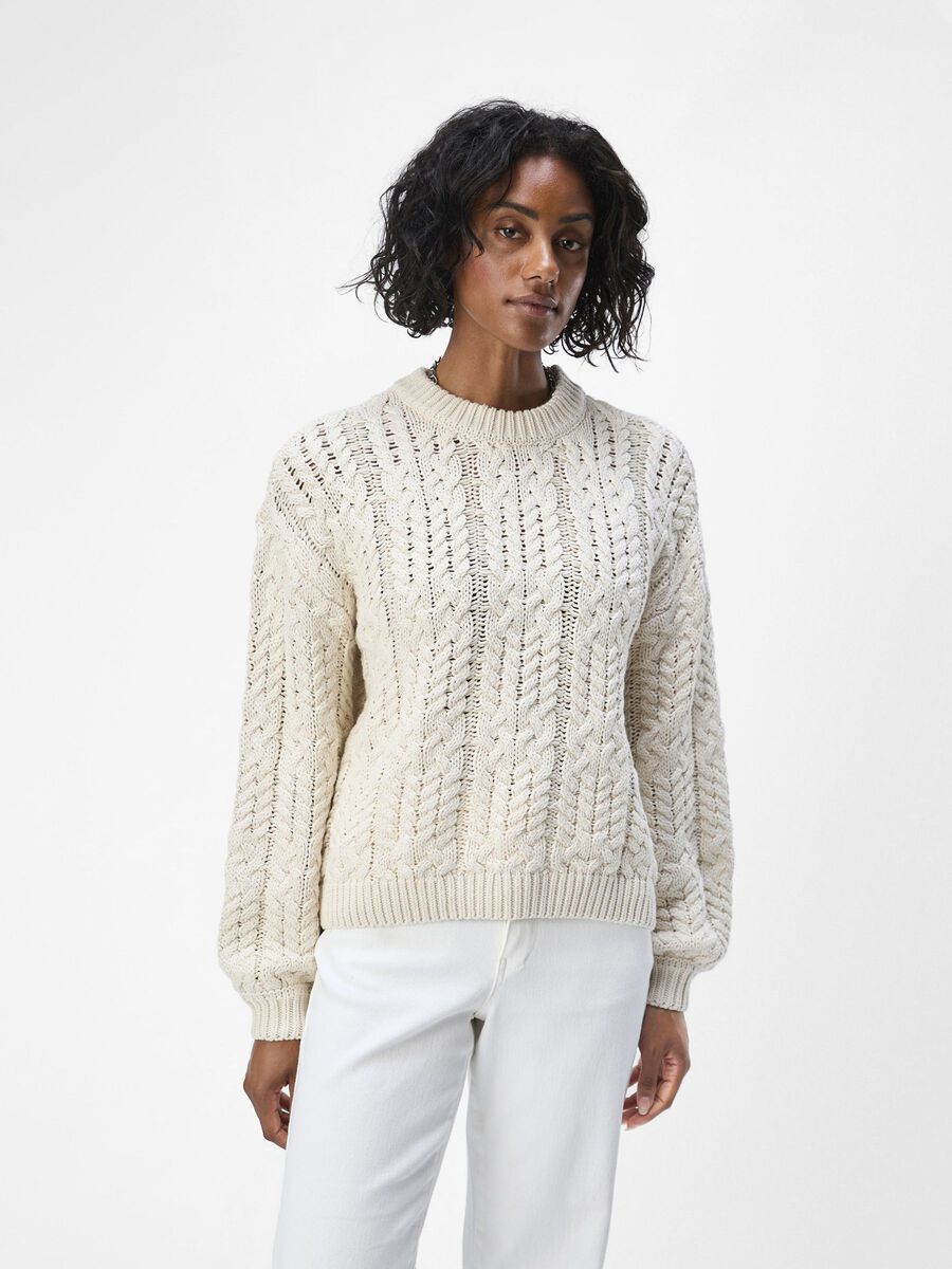 OBJECT CABLE KNIT JUMPER, White Sand, highres - 23044684_WhiteSand_003.jpg