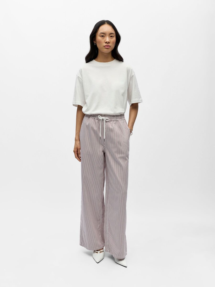 Carousel image - GESTREIFTE WIDE LEG HOSE, Cloud Dancer | 4