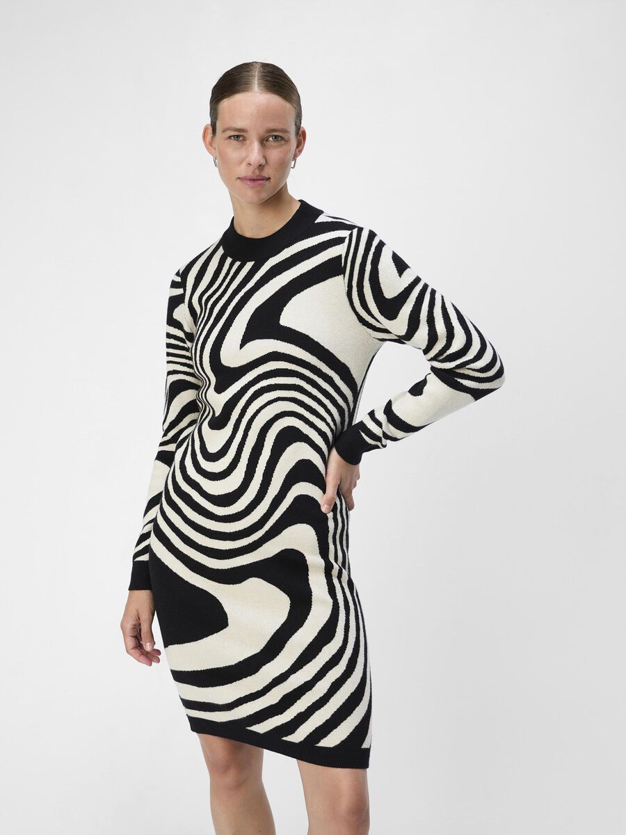 OBJECT OBJRAY KNITTED DRESS, Black, highres - 23040957_Black_1141062_003.jpg