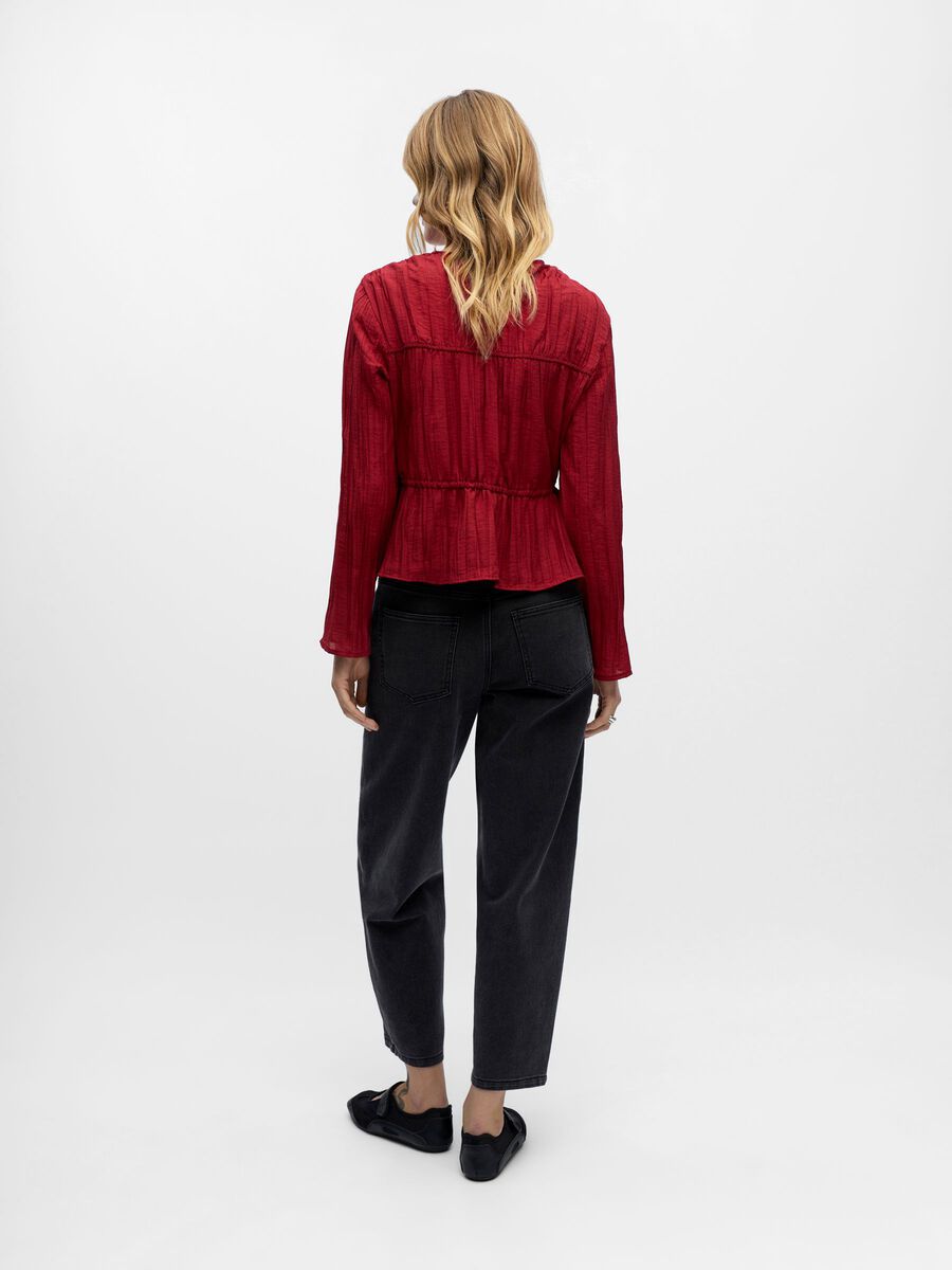 Product carousel image - PEPLUM BLUSE, Karanda Red | 2