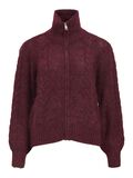 OBJECT ZIP-UP KNITTED CARDIGAN, Cabernet, highres - 23044658_Cabernet_001.jpg
