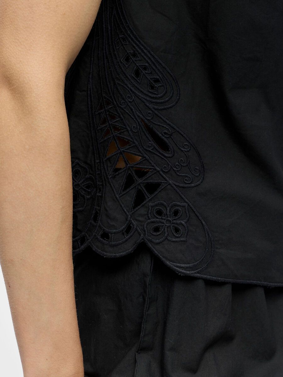 Carousel image - DETAILED  SLEEVELESS TOP, Black | 5