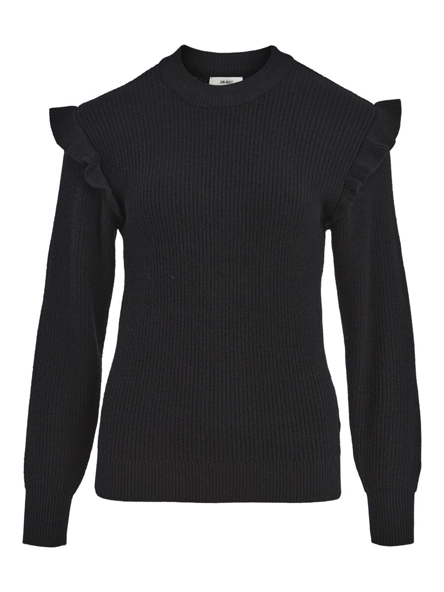 Object Collectors Item OBJMALENA KNITTED PULLOVER, Black, highres - 23039233_Black_001.jpg