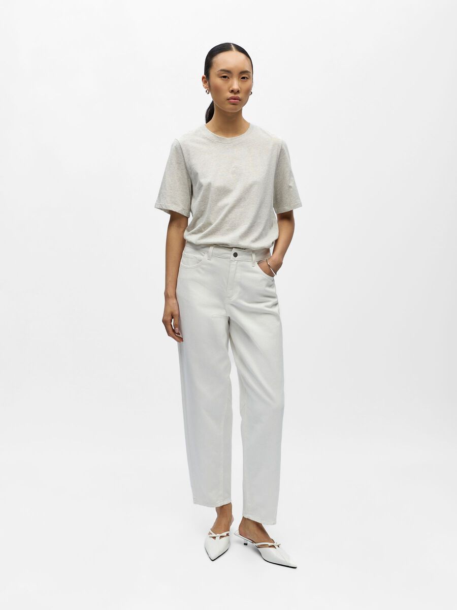 Carousel image - WIDE LEG BARREL FIT JEANS, Cloud Dancer | 4