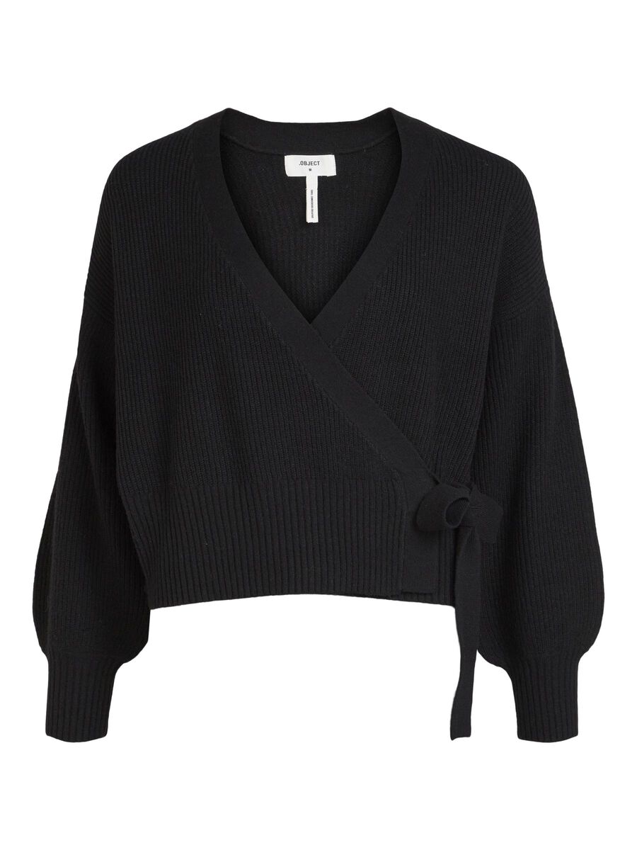 Object Collectors Item CÔTELÉ À EFFET CACHE-CŒUR CARDIGAN, Black, highres - 23039236_Black_001.jpg