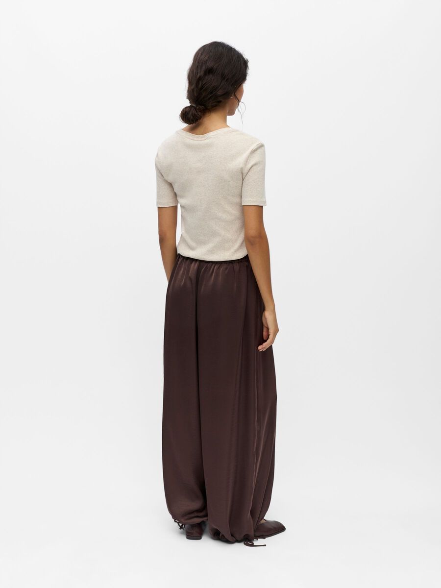 Product carousel image - PANTALON LARGE - SATIN PANTALON, Seal Brown | 2