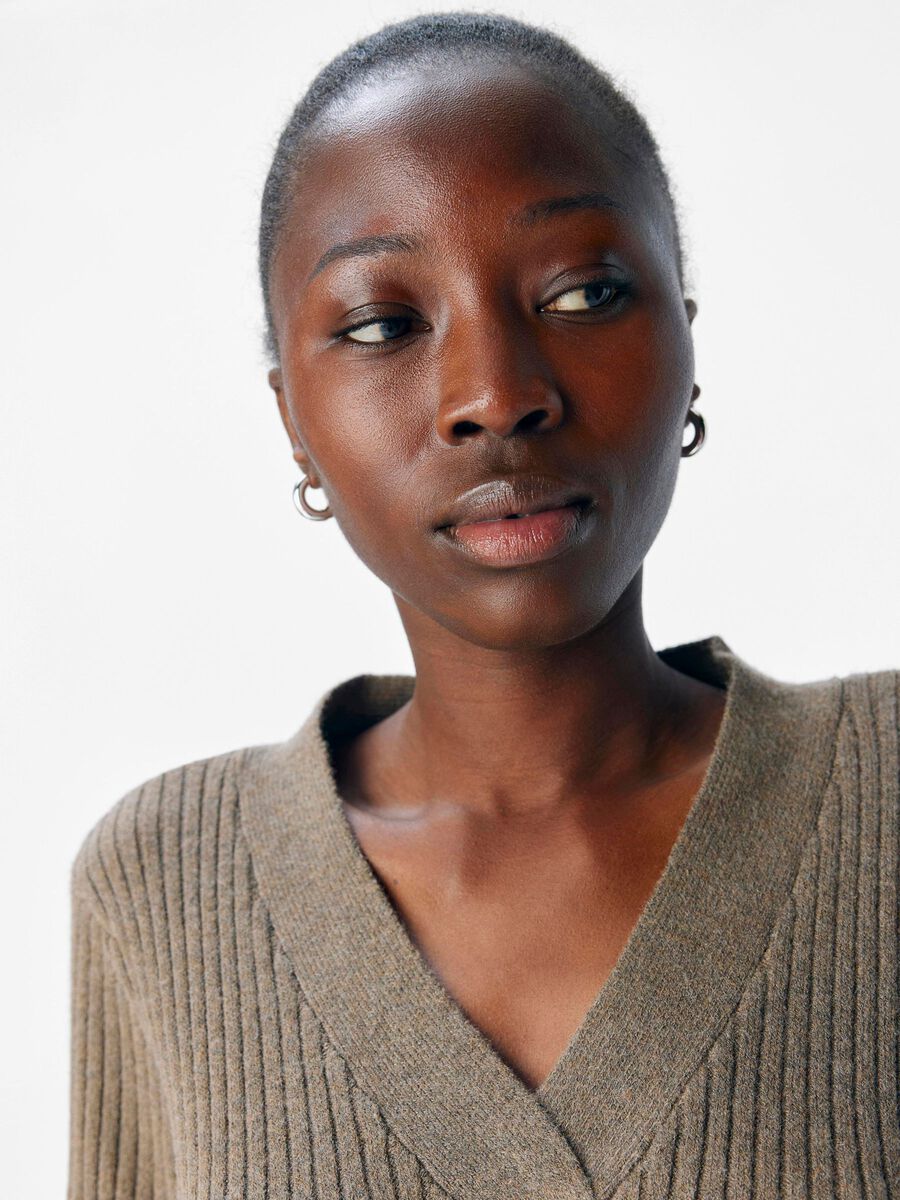 Carousel image - GEBREID MAXI JURK, Morel | 5