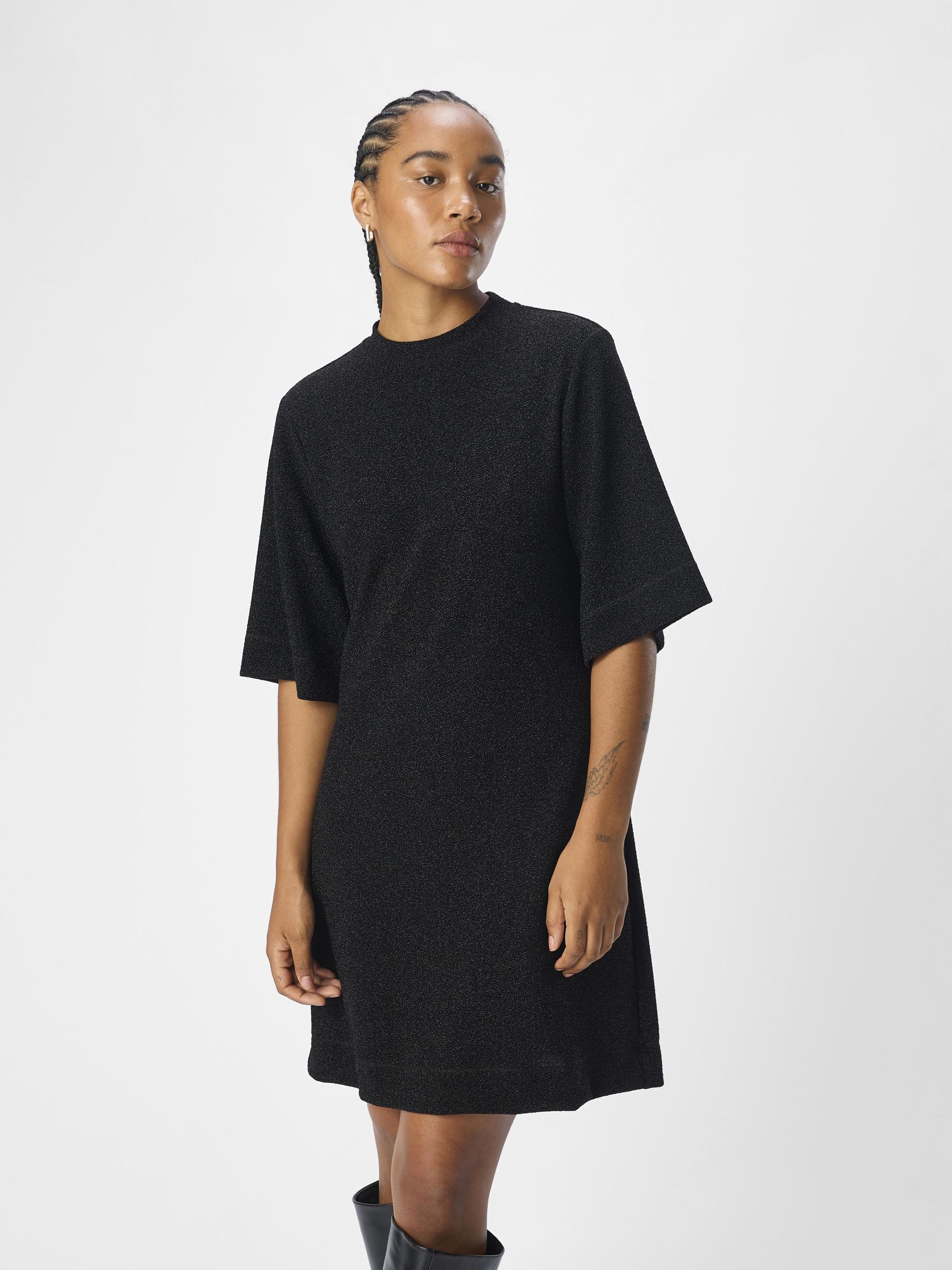 Black glitter t shirt dress on sale
