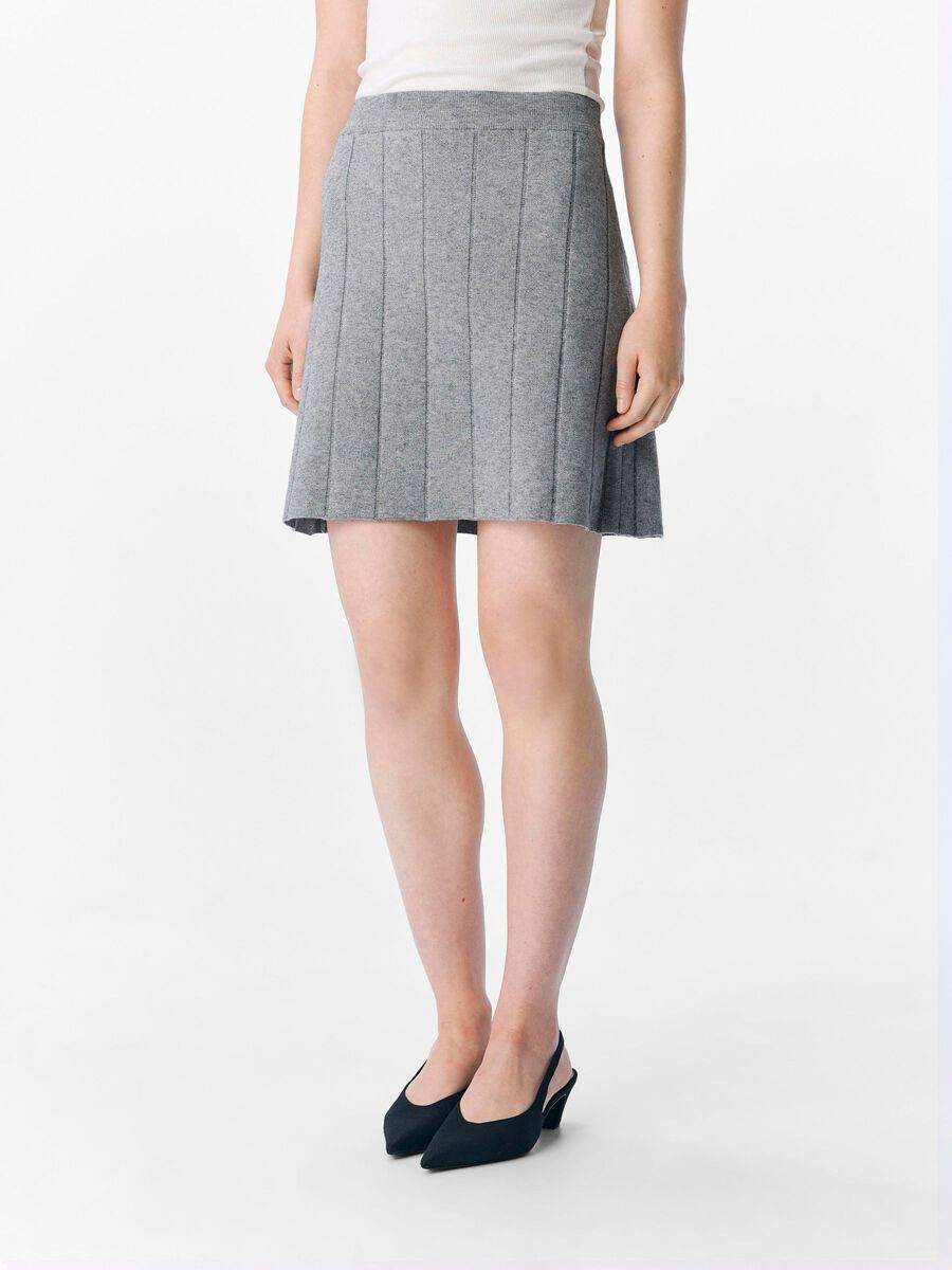 OBJECT KNITTED MINI SKIRT, Medium Grey Melange, highres - 23048186_MediumGreyMelange_003.jpg